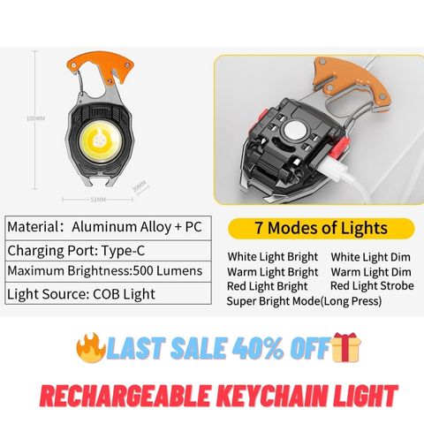 🔥LAST Sale 40% OFF🎁 - Rechargeable Keychain Light