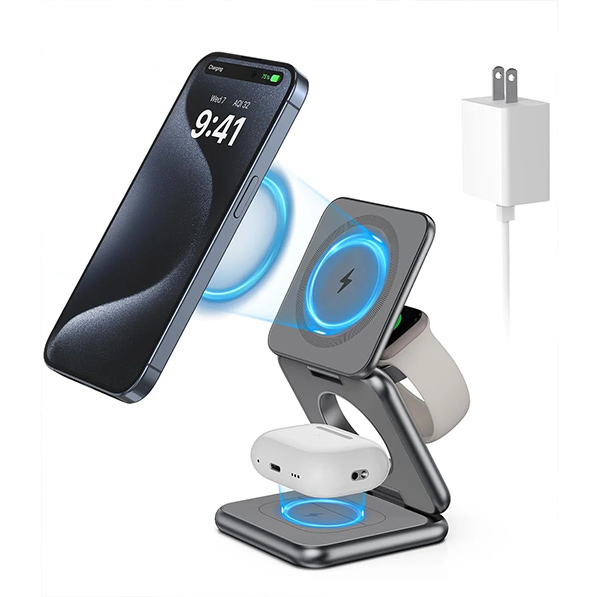🔥HOT SALE🔥Three-in-one Wireless Charger Fast Charging Foldable Phone Watch And Earphone Universal