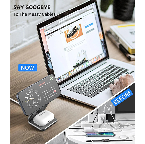 🔥HOT SALE🔥Three-in-one Wireless Charger Fast Charging Foldable Phone Watch And Earphone Universal